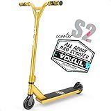 VOKUL Gold Pro Stunt Scooter - Entry Level Tricks Freestyle Pro Scooter for Age 6 Up Kids,Boys,Girls - Reinforced 20" L4.1 W Deck(Gold)