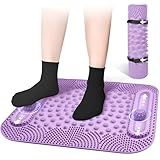 GEENOA Foot Massage Mat with Two Massage Balls, 5-Zone Acupressure & Reflexology Mat for Various Stimulation, Portable Pressure Point Pad for Feet Relaxation, Pain, Fatigue Relief(Purple)