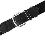 Champion Sports Baseball/Softball Uniform Belt - Comfort Nylon Stretch Fit Uniform Belt - Durable Leather Tab - Adult "22-46 Inches" - Black