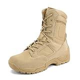 NORTIV 8 Men's Military Tactical Work Boots Hiking Side Zip,Sand,10.5
