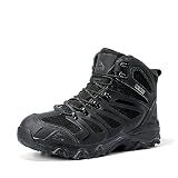 NORTIV 8 Men's Ankle High Waterproof Hiking Boots,All Black,11