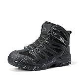 NORTIV 8 Men's Ankle High Waterproof Hiking Boots Outdoor Lightweight Shoes Trekking Trails Armadillo,Size 10,All Black,160448_M