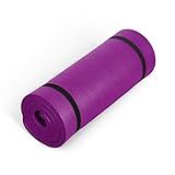 CAP Barbell Yoga Mat 1" Thick with Carrying Strap - High Density Exercise Mat for Yoga, Pilates, Stretching, Floor & Fitness Workouts - 74''x24''x1 | Wine