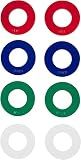Fractional Weight Plates - 2 Each of 1/4, 1/2, 3/4, 1 lb. Total Set of 8 by Trademark Innovations (Grey, Blue, Green, & Red)