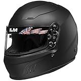 ILM Snell SA2025 Full Face Auto Car Racing Helmets for Men and Women Model 760(Matte Black, L)