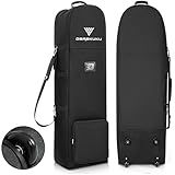 DAREKUKU Golf Travel Covers for Airlines with Detachable Shoulder Straps, Soft Foldable Golf Club Travel Bags, 900D Heavy Duty Oxford -Universal Size, Black
