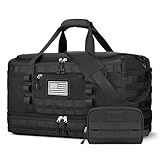 Gym Bag for Men Women, Carry on Luggage 22x14x9 Airline Approved Duffle Bag | Tactical Travel Bags with Toiletry Bag and Shoe Compartment, Weekender Overnight Duffel with Wet Pocket for Workout, Black