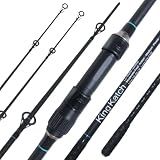 KingKatch Surf Spinning Fishing Rod 9'-12', 3-Piece Carbon Fiber Saltwater Rod with 2 Identical Tips Lightweight High-Sensitivity Long-Cast Shore & Beach Casting Rod for Pier Surf Fishing