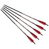 Barnett Outdoors Headhunter 20" Carbon Crossbow Arrows 5-Pack, Lightweight Hunting Bolts with Half-Moon Nock and Field Points Included
