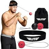 Elite Sports Reflex Ball with Headband – Reaction & Speed Ball Trainer for Eye Coordination, Boxing, MMA, BJJ & Fitness – 2 Detachable Training Balls (1 Soft, 1 Hard)