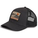 Quiksilver Men's Premium Cotton Adjustable Snap Back Logo Trucker Hat, Charcoal, One Size