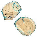 SSK Z5 Craftsman Baseball Catcher’s Mitt – 32.5” - 33” - 33.5” – Right & Left Hand Throw (Camel/Electric Blue, 33.5" - Right Hand Throw)