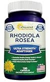 aSquared Nutrition Rhodiola Rosea Supplement 1000mg - 180 Vegan Capsules - Max Strength Rhodiola Root Extract Pills Improve Pure Energy, Brain Function & Stress Relief -Golden Root Herb Powder Tablets
