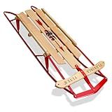 Flexible Flyer 48-Inch Metal Runner Sled – Classic Wooden Snow Sled for Kids & Adults – Sturdy Wood & Steel Construction, Easy to Steer, Family Winter Fun