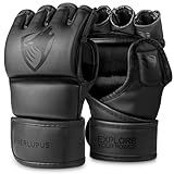 LIBERLUPUS MMA Gloves Sparring for Men– Open Palm Training Gloves for Grappling, Kickboxing, Muay Thai, Youth Self-Defense, Heavy Bag Workouts – Durable Synthetic Leather with Wrist Support