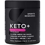 Sports Research® Keto Plus Exogenous Ketones with goBHB® - Premium Keto Powder Supporting Ketosis, Energy & Cognitive Function - Keto Certified · Vegan Friendly · 30 Servings (Fruit Punch)