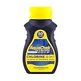 AquaChek Yellow 4-Way Pool and Spa Test Strips - 50 Yellow Test Strips - Swimming Pool Test Strips For pH, Free Chlorine, Total Alkalinity, and Cyanuric Acid - Quick and Accurate Results - Testing Kit