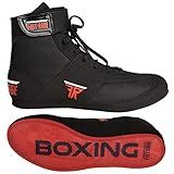 FISTRAGE Leather Kick Boxing Shoes Fighting Sports Master Training Mesh Unisex Pro Men's and Youth Genuine Boot Light Weight | Black Color Boxing Shoes for Adults (Black Low-Top, 44)