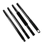 Xifando 4-Section Mop & Broom Handle, 57 Inch/145cm Heavy Duty Pole with EVA Foam Soft Grip, Standard American Threading, Universal Replacement Handle for Most Mop and Broom Heads (Black)