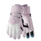 apaepr Winter Ski Gloves for Men & Women, Waterproof Insulated Cold Weather Work Gloves, Touchscreen Snow Gloves for Skiing, Snowboarding, Running, Cycling, Winter Work (One Size, Purpl B)