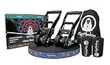 ZenMonkey 1" Slackline Kit with Dual Ratchet System, Two-Tone Webbing, 82ft Length, Tree Protectors and Carry Bag