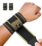 Copper Infused Compression Wrist Support Brace with Adjustable Wrap, Medium