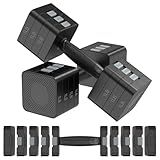 Hezeyferg 22LBS Adjustable Dumbbells Set, Hand Weights Sets with 5 Levels 3lb, 5lb, 7lb, 9lb, 11lb, Adjustable Weight Dumbbells for Women/Men Home Gym Full Body Workout (Ink)