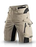 XKTTAC Men's Outdoor Quick Dry Lightweight Cargo Shorts for Hiking, Casual, Camping, Tactical, Fishing, Golf, Travel with 6 Pockets (Fossil, Large)
