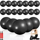 Sotiff 20 Pcs Small Exercise Pilates Ball Bulk 9 Inch Mini Yoga Ball Anti Burst and Slip for Stability Fitness Physical Therapy Stretching & Core Workout at Home Gym Class(Solid Black)