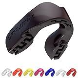 SAFEJAWZ Mouth Guard, Slim Fit Mouthguard for Adults with Case, Easy Fit Remoldable Mouthpiece for Football, Boxing, Lacrosse, MMA, Basketball & All Contact Sports (Adult 12+ Years, Black)