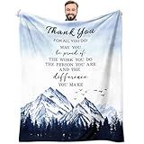 puekrtoa Thank You Gifts for Men, Employees Coworkers Appreciation Gifts, Team Gifts for Boss, Corporate Gift for Coworke/Employees, Farewell Goodbye Employee Gift Throw Blanket 60x50 Inch