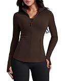 AVGO Womens Workout Jackets Lightweight Zip Up Jacket Running Gym Top