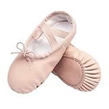 Stelle Ballet Shoes for Girls Toddler Ballet Slippers Soft Leather Boys Dance Shoes for Toddler/Little Kid/Big Kid(Ballet Pink (with Lace), 10MT)