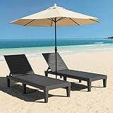 Outdoor Chaise Lounge Chair Set of 2,Lightweight Patio Chairs,Waterproof Lawn Chairs Lounge Outdoor,5-Positions Adjustable Pool Lounge Chair for Garden Beach Patio Poolside and Deck,Striped Black