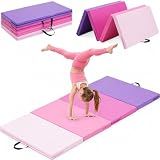 Oneofics Gymnastics Mat, 3'x6'x2'' Thick 4-Panel Kids' Folding Tumbling Mat