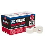 Cramer Team Color Athletic Tape, White, Latex-Free, 1.5" x 15yds, 32 Roll Bulk Case, Tearable Sports Tape for Wrists, Ankles, Baseball, Training, Strong Athletic Wrap for Athletes & Trainers