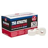 Cramer Team Color Athletic Tape, White, Latex-Free, 1.5" x 15yds, 32 Roll Bulk Case, Tearable Sports Tape for Wrists, Ankles, Baseball, Training, Strong Athletic Wrap for Athletes & Trainers