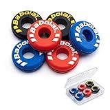 PHX Grove 6-Pack Tire-Shaped Tennis Racket Vibration Dampener - Shock Absorbers for Racquet Strings, Reduces Vibration, Noise and Arm Strain for Pain Relief - Durable Rubber, Easy to Install