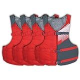 Stohlquist® Adult Life Jacket PFD 4-Pack. US Coast Guard Approved Type III Life Vest for Kayak, Boat, Paddleboard & Water Sports – Lightweight Adjustable Fit for Men & Women 90+ lbs