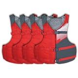 Stohlquist® Adult Life Jacket PFD 4-Pack. US Coast Guard Approved Type III Life Vest for Kayak, Boat, Paddleboard & Water Sports – Lightweight Adjustable Fit for Men & Women 90+ lbs