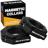 Magnetic Barbell Collars [Bells of Steel] Version 2.0 Premium Weight Bar Clamps, Quick Release Barbell Clips, Olympic Barbell Clamps, High-Strength Nylon Gym Clips, Pair, Black