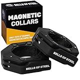Magnetic Barbell Collars [Bells of Steel] Version 2.0 Premium Weight Bar Clamps, Quick Release Barbell Clips, Olympic Barbell Clamps, High-Strength Nylon Gym Clips, Pair, Black