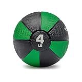 Amazon Basics Weighted Medicine Ball for Core Strength, Strength Training, Full-Body Workouts and Balance Exercises, 4 Pounds, Green/Black