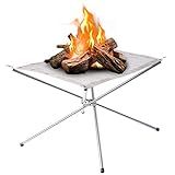Portable Outdoor Fire Pit 22 Inch - New Upgraded Camping Fire Pit Collapsible Foldable Mesh Fire Pits Fireplace for Camping, Campfire, Patio, Backyard and Garden - Carrying Bag Included