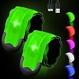 Fitense 2025 New-Shaped Rechargeable LED Armband 2-Pack, High Visibility Reflective Running Gear for Night Safety, 5 Colors & 3 Modes Light Up Armbands for Night Walking, Cycling, Gift for Women Men