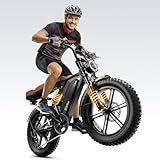 TST Electric Bike for Adults, 1500W Peak Motor 28 MPH Off-Road Ebike, 48V 15AH Removable Battery, 20x4.0 Fat Tire E-Bike with Dual Suspension, APP & LCD, UL 2849 Certification