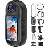 4K Mini Body Camera with Audio and Video Recording, Tiny Magnetic Action Camera with 1.5" Screen, 6‑Axis EIS, WiFi + Bluetooth, Portable Clip On Wearable POV Camera for Motorcycle Helmet, Sports, Pet