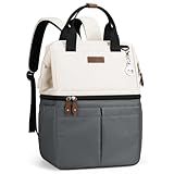 Maelstrom Cooler Backpack, 36 Cans Insulated Backpack Cooler, Soft Leakproof Double Deck Cooler Bag, Lightweight Lunch Backpack for Men & Women,Perfect for Beach Travel, Camping & Work (2.Beige-Gray)