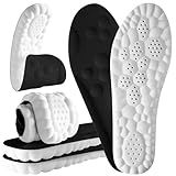 4D Cloud Steppers Insoles for Men and Women - Shock Absorption Inserts, Soft Anti-Fatigue, Relieve Foot Pain, Memory Foam Insoles for Shoes, Boots & Sneakers (Black, Men: US 7-10/ Women: US 8.5-12)