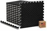 EFFICRAFT 2'x2' ft Wrestling Mat, Thick Jiu Jitsu BJJ Mat, Black